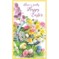 EASTER CARDS,Open 6's Daffodils, Chick & Eggs