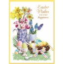 EASTER CARDS,Open 6's Eggs & Floral Vases