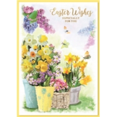 EASTER CARDS,Open 6's Floral Vases