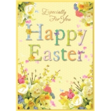 EASTER CARDS,Open 6's Daffodils & Text