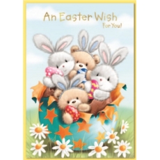 EASTER CARDS,Open 6's Bunnies & Teddies