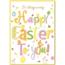 EASTER CARDS,Open 6's Text, Chicks & Daffodils
