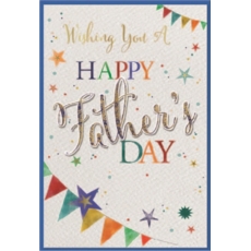 FATHER'S DAY CARDS,Father's Day 6's Text & Bunting