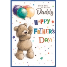 FATHER'S DAY CARDS,Daddy 6's Teddy & Balloons