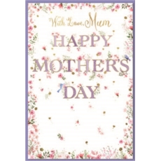 MOTHER'S DAY CARDS,Mum 6's Floral Text