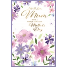 MOTHER'S DAY CARDS,Mum 6's Purple Floral