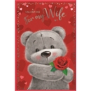 VALENTINE'S CARDS,Wife 6's Teddy with Rose