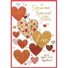 VALENTINE'S CARDS,Someone Special 6's Red & Gold Hearts