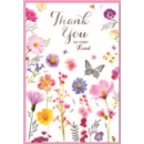 THANK YOU CARDS, 6's Floral Butterflies