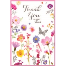 THANK YOU CARDS, 6's Floral Butterflies