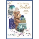 BIRTHDAY CARDS,Brother 6's Bear, Presents & Balloons