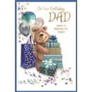 BIRTHDAY CARDS,Dad 6's Bear, Presents & Balloons