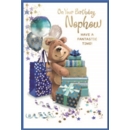 BIRTHDAY CARDS,Nephew 6's Bear, Presents & Balloons