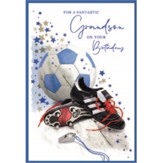 BIRTHDAY CARDS,Grandson 6's Football Boots & Ball