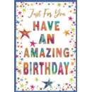 BIRTHDAY CARDS,6's Text & Stars