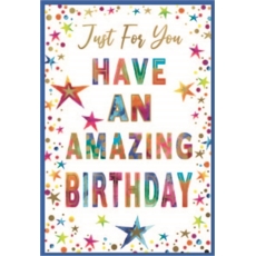 BIRTHDAY CARDS,6's Text & Stars