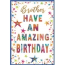 BIRTHDAY CARDS,Brother 6's Text & Stars