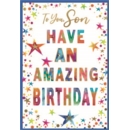 BIRTHDAY CARDS,Son 6's Text & Stars