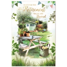 RETIREMENT CARDS, 6's Garden Bench & Shed