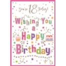 AGE 18 CARDS 6's Female Text & Streamers