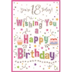 AGE 18 CARDS 6's Female Text & Streamers