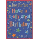 BIRTHDAY CARDS,6's Text & Stars