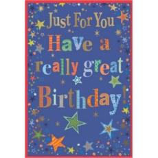 BIRTHDAY CARDS,6's Text & Stars