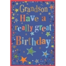 BIRTHDAY CARDS,Grandson 6's Text & Stars