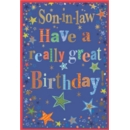 BIRTHDAY CARDS,Son in Law 6's Text & Stars