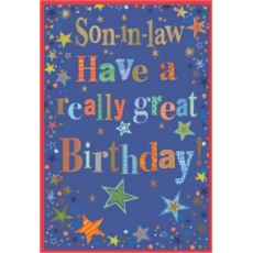 BIRTHDAY CARDS,Son in Law 6's Text & Stars