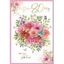 AGE 80 CARDS,6's Female Floral Bouquet