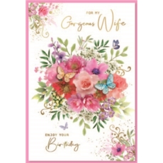 BIRTHDAY CARDS,Wife 6's Floral Bouquet