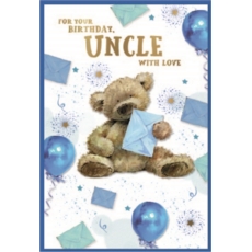 BIRTHDAY CARDS,Uncle 6's Teddy, Ballloons & Envelopes