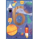 AGE 6 CARDS, 6's Male Space Rockets & Planets