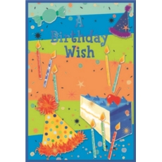 GREETING CARDS,Birthday 6's Cake, Candles & Hats