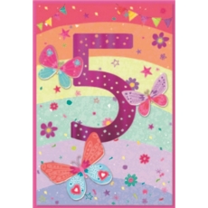 AGE 5 CARDS, 6's Female Butterflies & Rainbow
