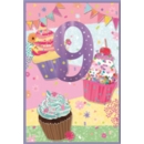 AGE 9 CARDS,6's Female Cupcakes
