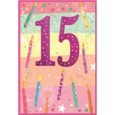 AGE 15 CARDS,Female 6's Candles