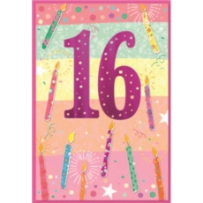 AGE 16 CARDS, 6's Female Candles