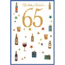 AGE 65 CARDS,Male 6's Beer, Wine & Presents