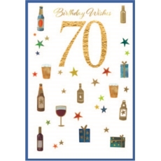 AGE 70 CARDS, 6's Male Beer, Wine & Presents