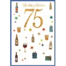 AGE 75 CARDS, 6's Male Beer, Wine & Presents