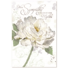 SYMPATHY CARDS, Loss of Mother 6's White Rose