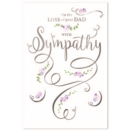 SYMPATHY CARDS,Loss of Dad 6's Floral Text
