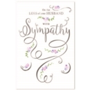 SYMPATHY CARDS,Loss of Husband 6's Floral Text