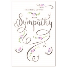 SYMPATHY CARDS, 6's Floral Text