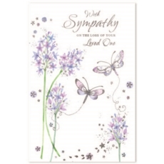 SYMPATHY CARDS,Loss of Loved One 6's Floral Butterflies