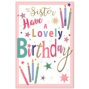 BIRTHDAY CARDS,Sister 6's Stars & Candles