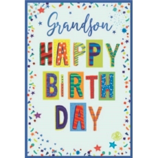 BIRTHDAY CARDS,Grandson 6's Text & Shapes