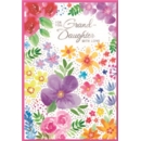 BIRTHDAY CARDS,Granddaughter Colourful Flowers